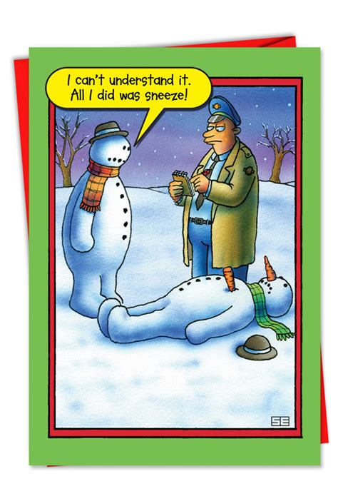 It's quick and easy to customize greetings and send warm and cozy holiday greetings from the comfort of your home. Snowman Sneeze Funny Christmas Card