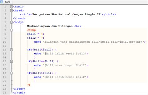 Contoh Program Php Menggunakan If Else Berbagai Contoh