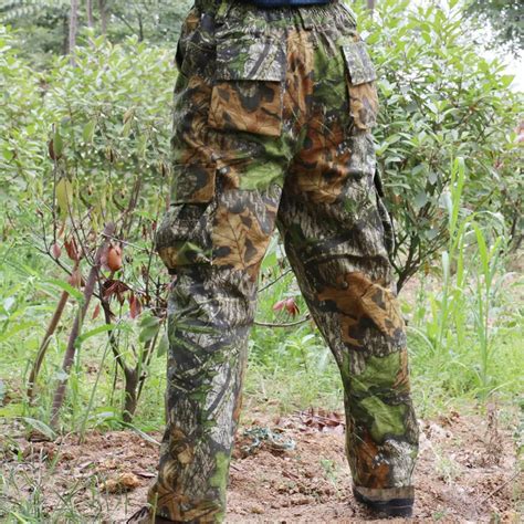 Men Breathable Leaves Bionic Camouflage Hunting Pants Hiking Camping