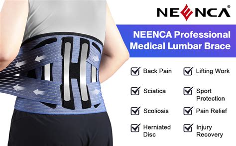 Neenca Professional Back Support Brace Adjustable Lumbar