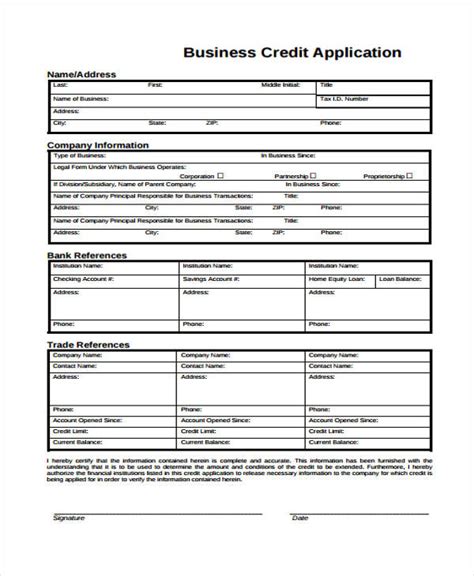 Free 17 Credit Application Forms In Pdf Excel Ms Word