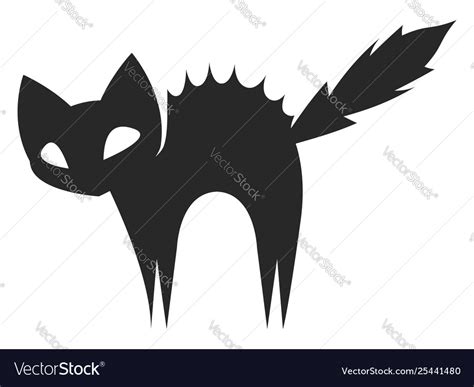 Silhouette A Scared Black Cat Or Color Royalty Free Vector