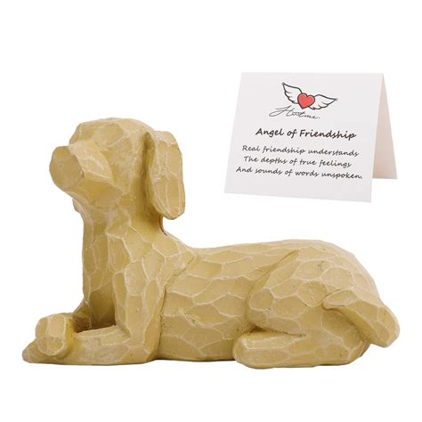 Angel Of Friendship Dog Angel Figurine Sculpted Hand Painted Dog