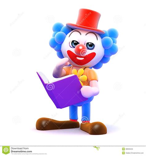 Clown With Book Stack And Ladder Royalty Free Illustration