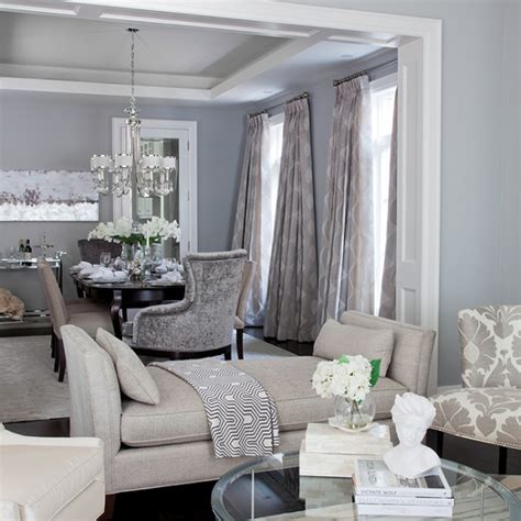 Gray and Blue Living Room - Contemporary - dining room - Jennifer