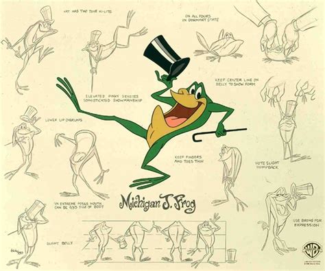 Michigan J Frog Model Sheet Cartoon Drawings Vintage Cartoon