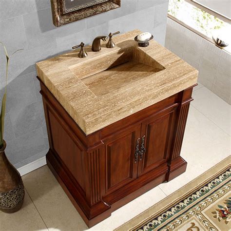 27 to 32 inch bathroom vanities (single/double sink). 32.5 Inch Cherry Bathroom Vanity with Integrated Sink