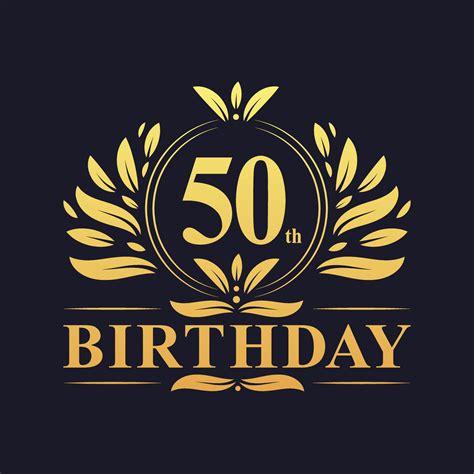 Luxury 50th Birthday Logo 50 Years Celebration 7629622 Vector Art At