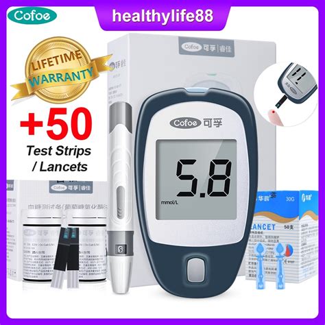 Cofoe Blood Glucose Meter Set With 50pcs Test Strips And Lancets