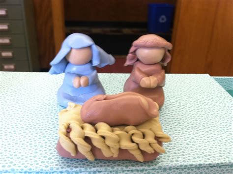 My First Attempt At A Clay Nativity Nativity Diy Projects Clay Clays