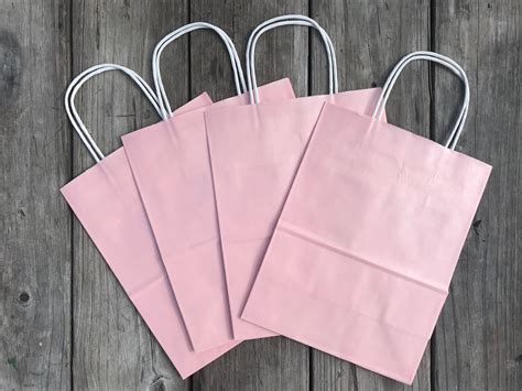 20 Pack Light Pink Gift Bags 8x4x10 Wedding Etsy