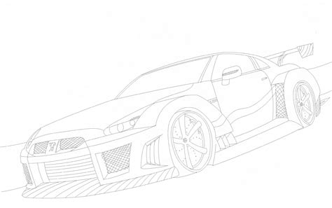 Custom Nissan Gt R Coloring Page Coloring Pages