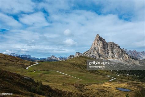 Sunset Over Pass Giau Dolomites Alps Italy High Res Stock Photo Getty