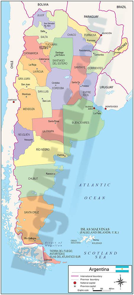 Mapa Argentina Con Sus Provincias Y Capitales