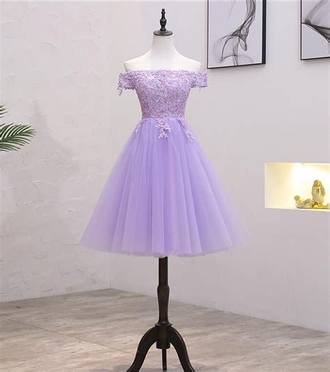 Cute Short Lavender Tulle Homecoming Dress With Lace Women Short Party