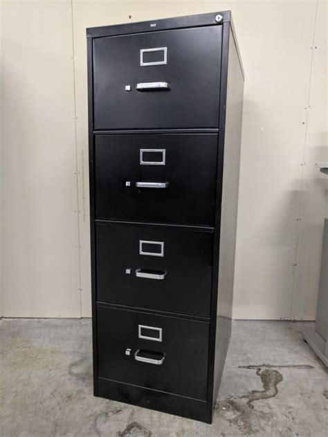 A wide variety of hon file cabinets options are available to you, such as general use, design style, and material. Black Hon 4 Drawer Vertical Legal File Cabinet | Madison ...