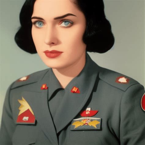 Black Haired Woman In Soviet Air Force Uniform · Creative Fabrica