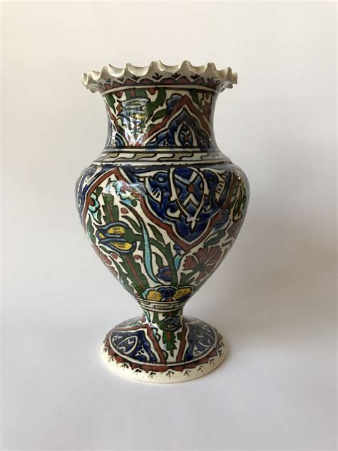 Antique Kutahya Pottery Vase Ottoman Turkey Etsy Pottery Vase