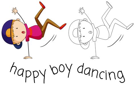 Doodle Boy Character Dancing 520240 Vector Art At Vecteezy