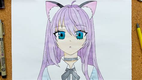 How To Draw Anime Neko Girl For Beginners Easy Anime Drawing