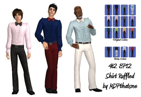 Mdpthatsme This Is For Sims 2 4t2 Ep12 Shirt Ruffled Shirt In 2022