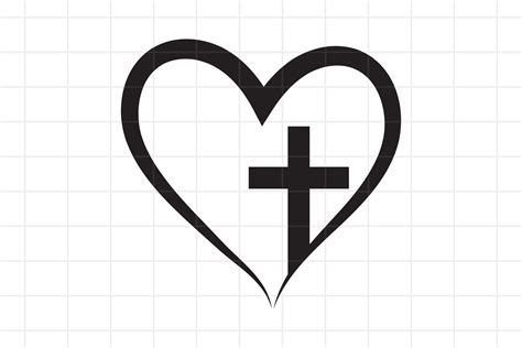 Cross Heart Svg Cut File Christian Vector Faith Jesus 741517 Cut