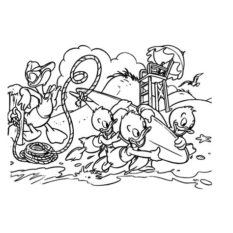 Leuk voor kids Kwik, Kwek en Kwak aan het strand