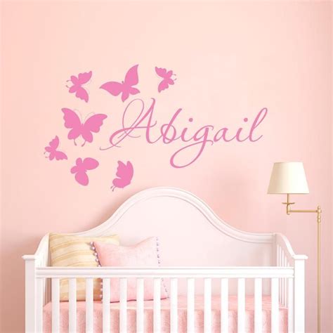 Name Wall Decal Girl Butterfly Vinyl Decals Sticker Etsy Vinyl Wall