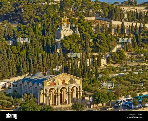 Church Of All Nations And Church Of Mary Magdalene On Mount Of Olives