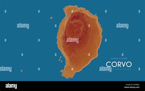 Topographic Map Of Corvo Azores Islands Portugal Vector Detailed Elevation Map Of Island