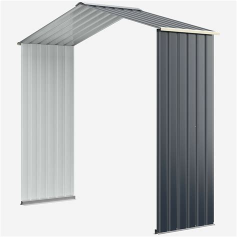 Gymax Gym09229 Outdoor Storage Shed Extension Kit For 7 Ft Shed Width Grey
