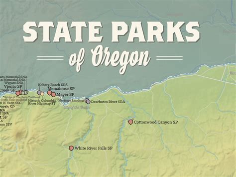 Oregon State Parks Map 18x24 Poster Best Maps Ever