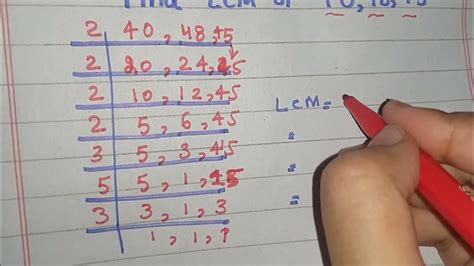 Find The Lcm Of 40 48 And 45 Using Prime Factorization Method Or