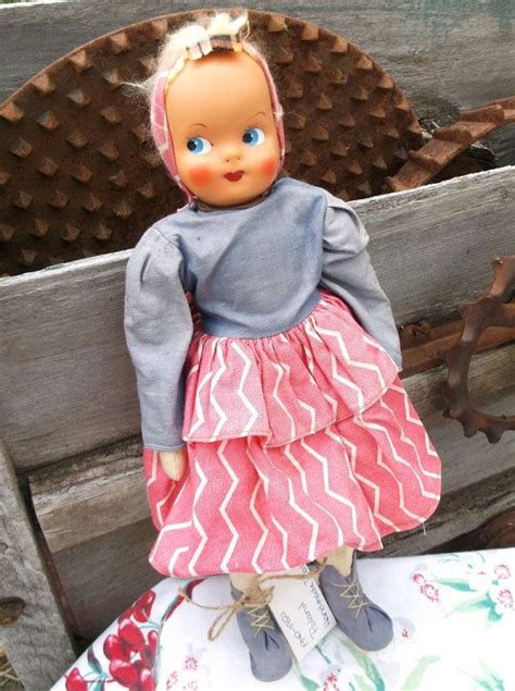 Jointed Cloth Doll W Mask Face Poland 1940s 50s Vintage Dolls Vintage Dolls Doll Clothes