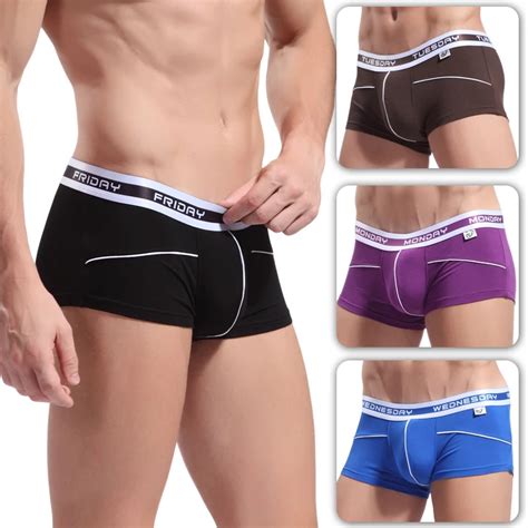 Lots Boxers 4 Pcs 2017 Men Underwear Fashion Bamboo Gay Seamless Bulge Penis Pouch Trunk Low
