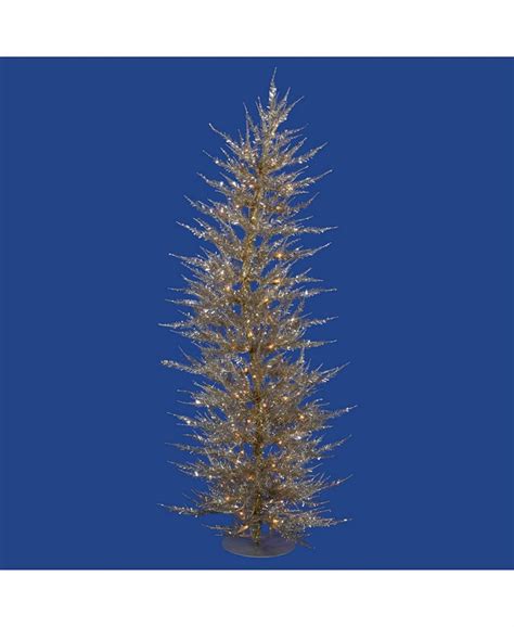 Vickerman 6 Ft Champagne Laser Artificial Christmas Tree With 150 Clear