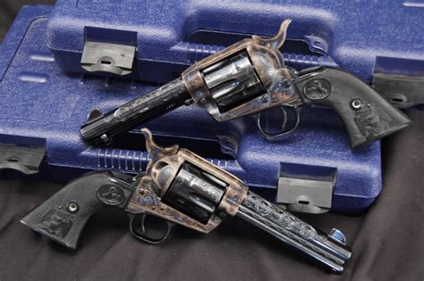 Consecutive Serial Number Pair Of Engraved Colt Single Action Army