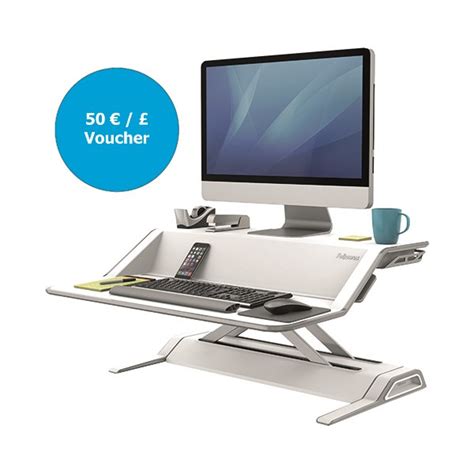 Fellowes Lotus Sit Stand Workstation White 0009901 Bb71890
