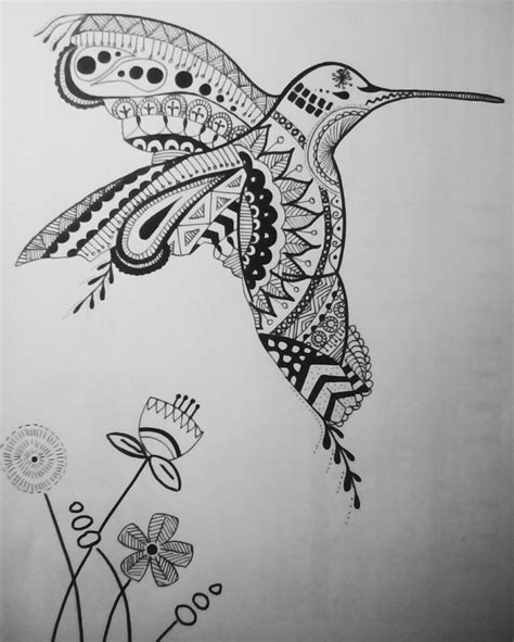 Colibri Mandala Doodleflower Mandalaart Mandala Art Mandalas