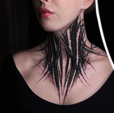 Attractive Neck Tattoo Art For Women