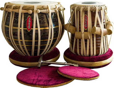 Maharaja Black Painted Tabla Drum Set Brass Bayan Finest Dayan With
