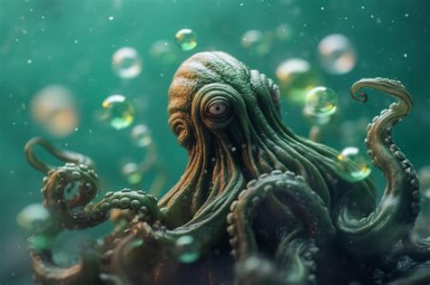 Premium Ai Image A Concept Art Of A Giant Octopus With A Huge Head