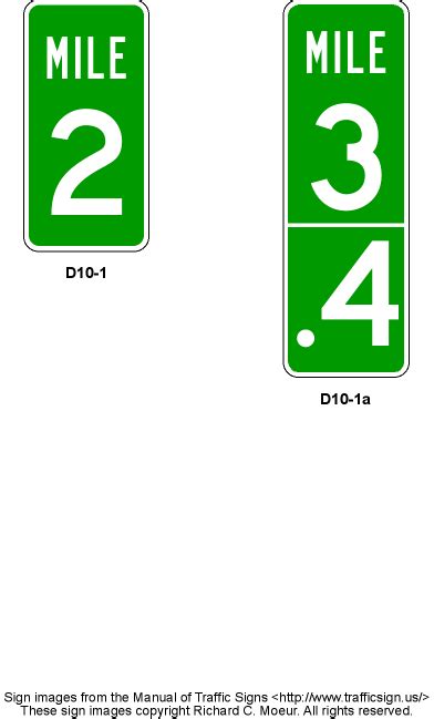 Manual Of Traffic Signs D10 Series Signs