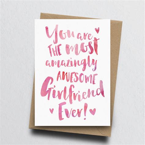 Amazingly Awesome Girlfriend Fiancée Greeting Card By Dig The Earth