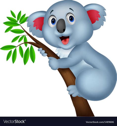 Cute Koala Cartoon Vector Image On Vectorstock