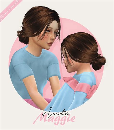 Simiracle Anto`s Maggie Hair Retextured Sims 4 Hairs
