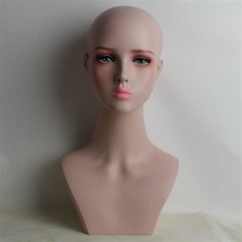 buy female fiberglass mannequin head for wig jewelry and hat display from