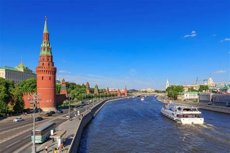 Moscow Russia May 27 2018 View Of Moscow Kremlin And Moskva River
