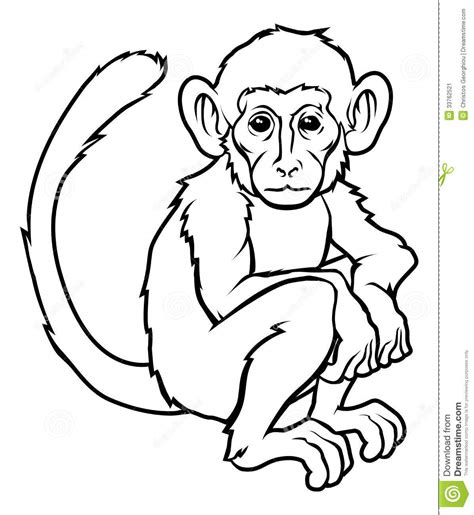 Monkey Line Drawing at GetDrawings | Free download