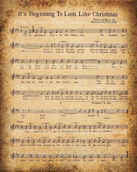 Printable Vintage Christmas Sheet Music Christmas Sheet Music